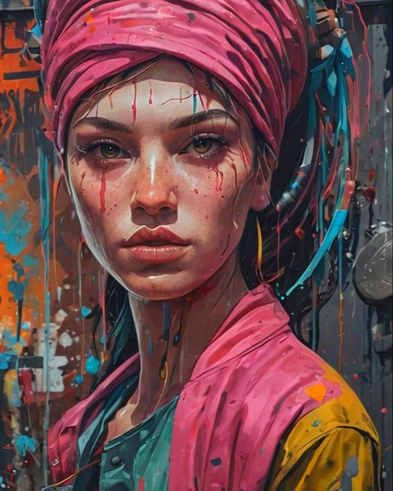 Vibrant Street Art Scene with Dynamic Graffiti Characters