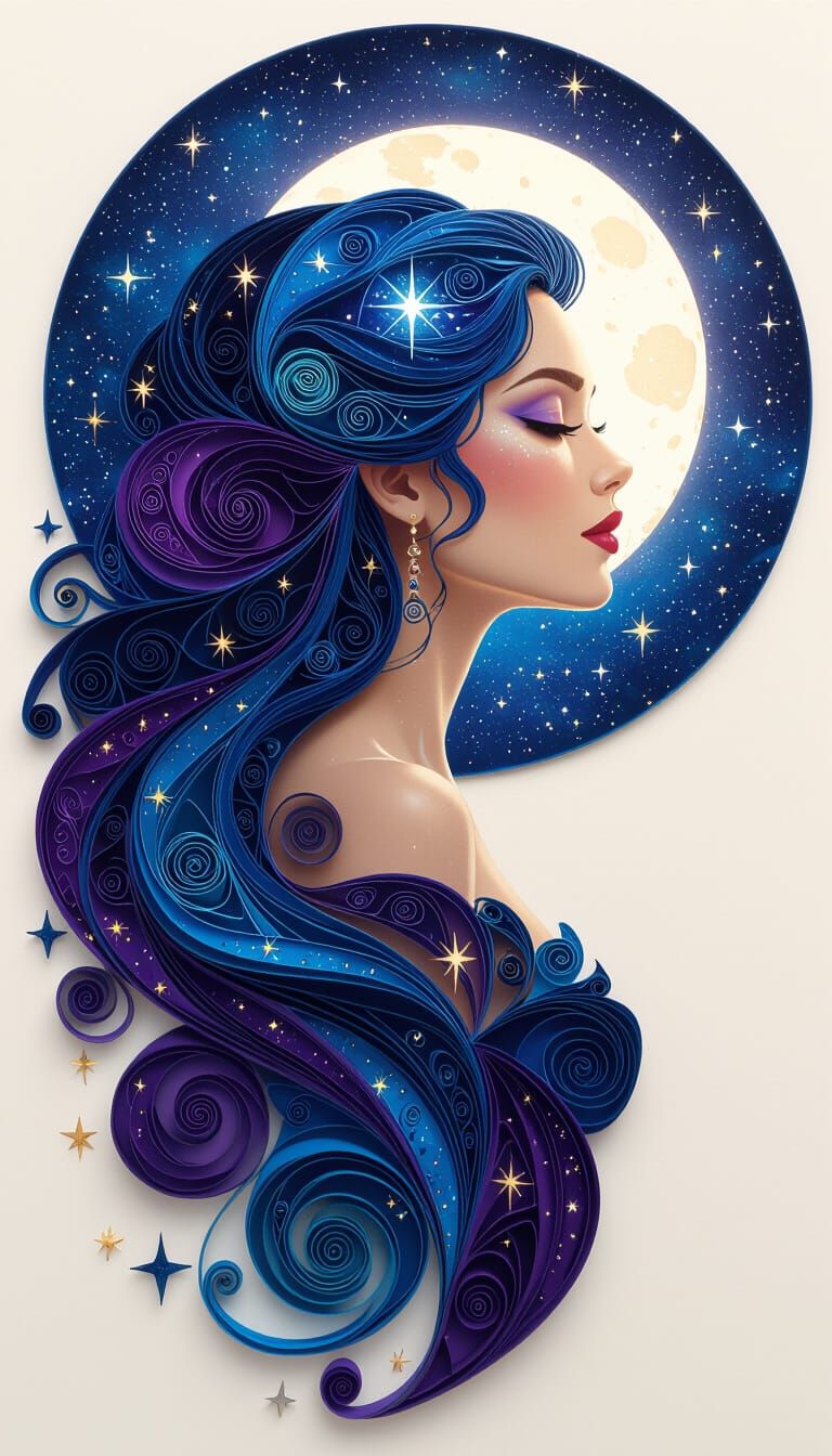 Starlit Dreamer with Galaxy Hair