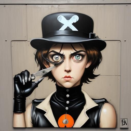 Alex Clockwork Orange Graffiti with Big Eyes
