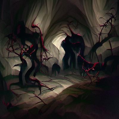 Sinister Vines Spread in Gloomy Cave