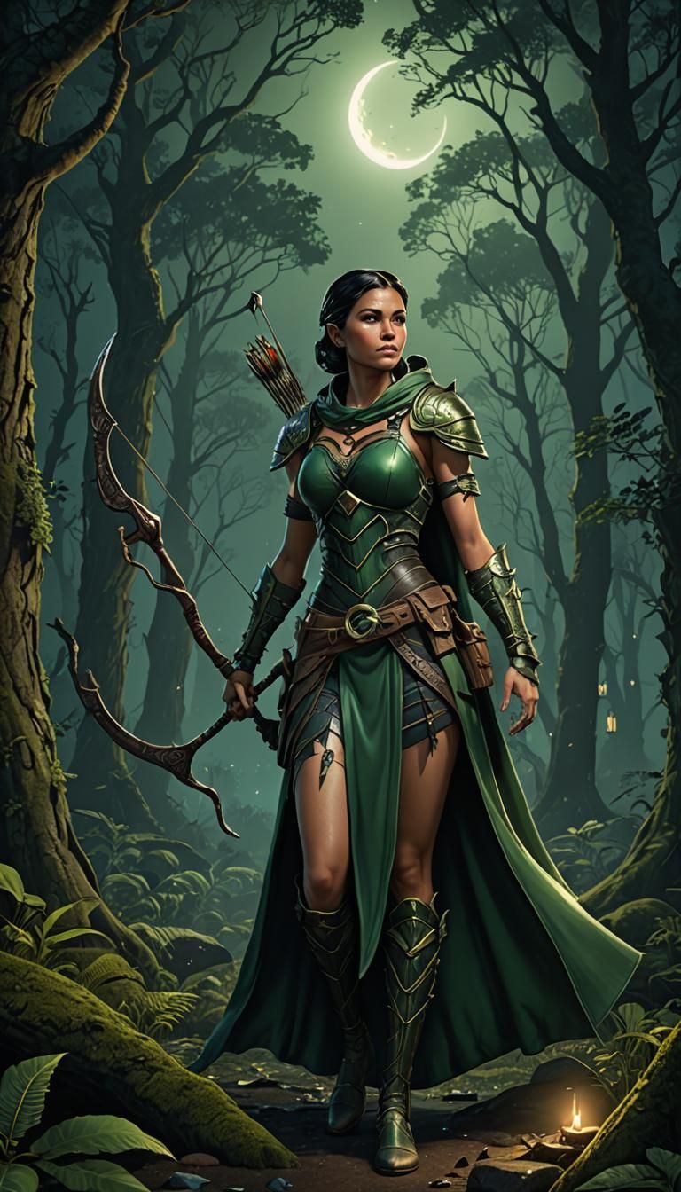 Archer Hunting at Night: Fantasy Concept Art