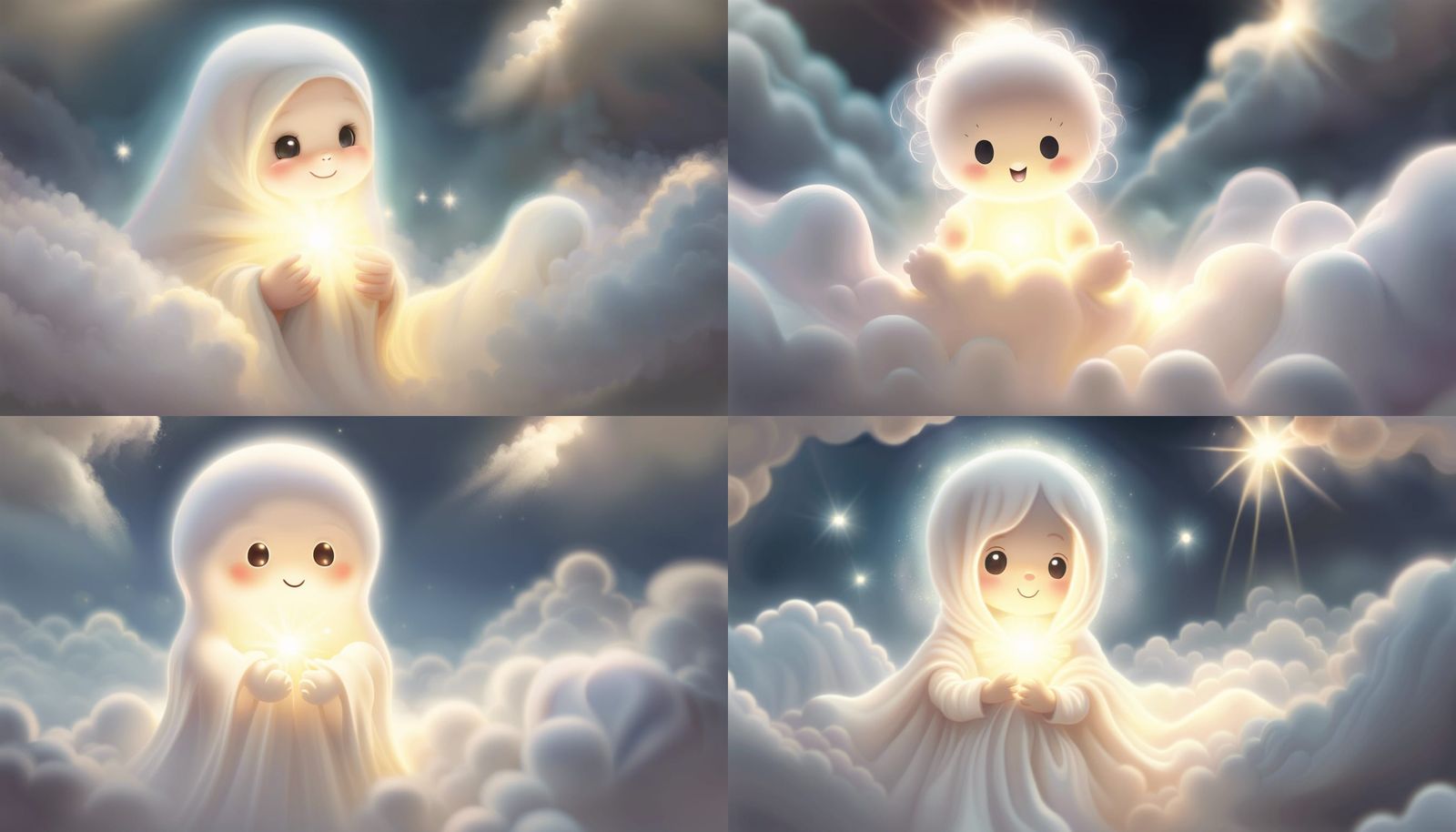 Cute Ghost in Ethereal Sunshine Fantasy