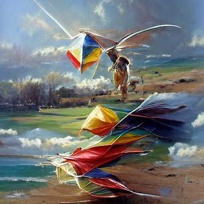 Kite Flying: An Oil Painting in Gurney Style