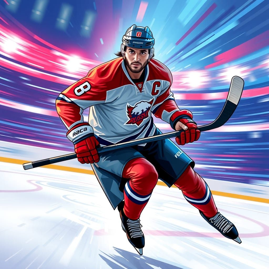 Hockey Superhero: Alexander Ovechkin #8 in Action