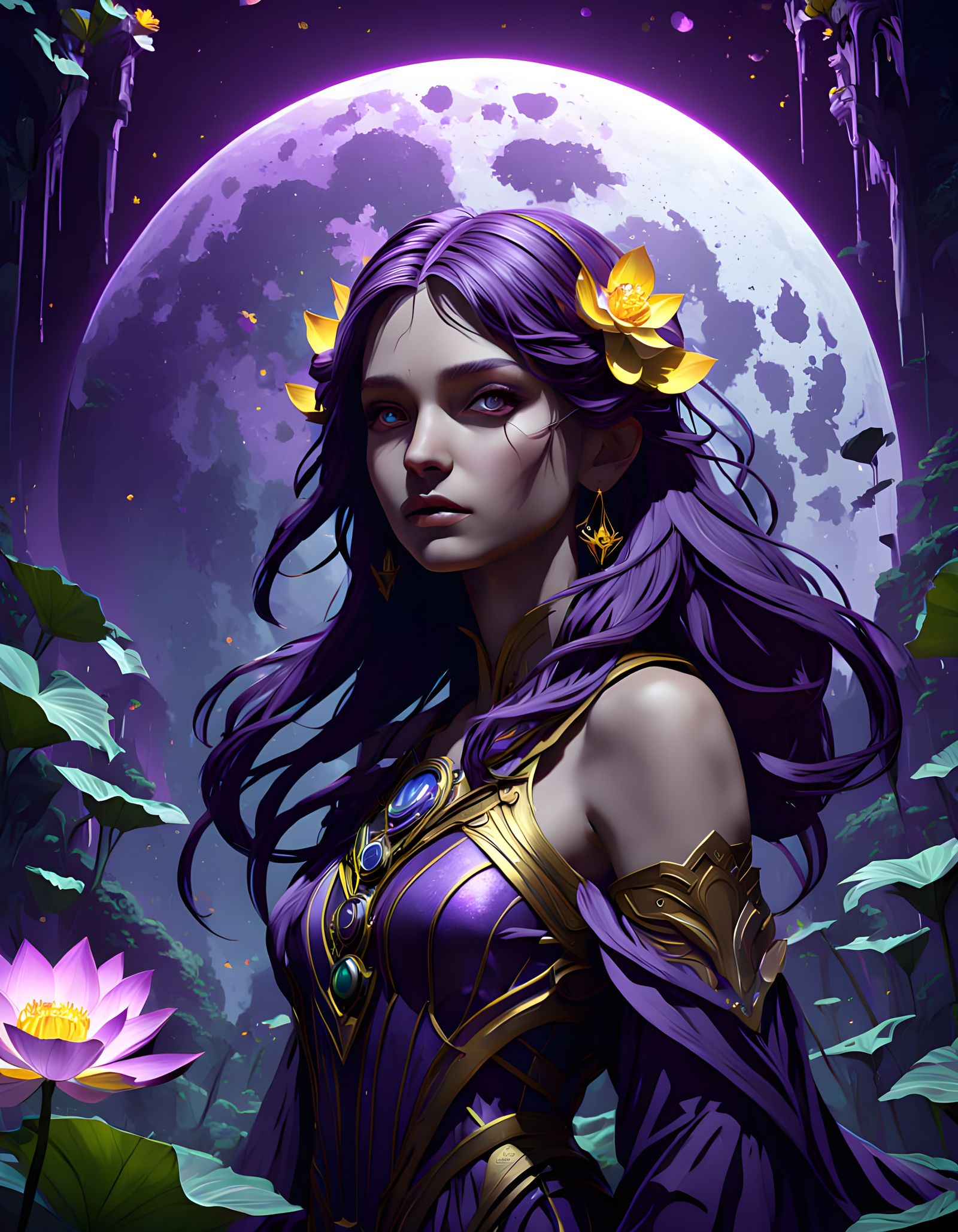 Stunning Dark Fantasy Moonlit Scene in Epic Cinematic Style