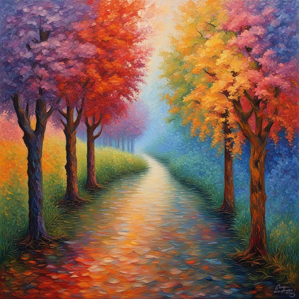 World Peace: Neo-Impressionist Oil Painting