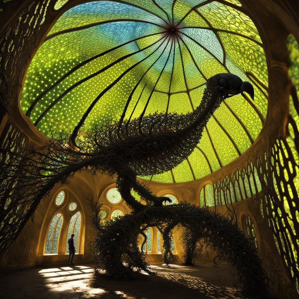 Filigree Bird of Paradise in Fractal Jungle