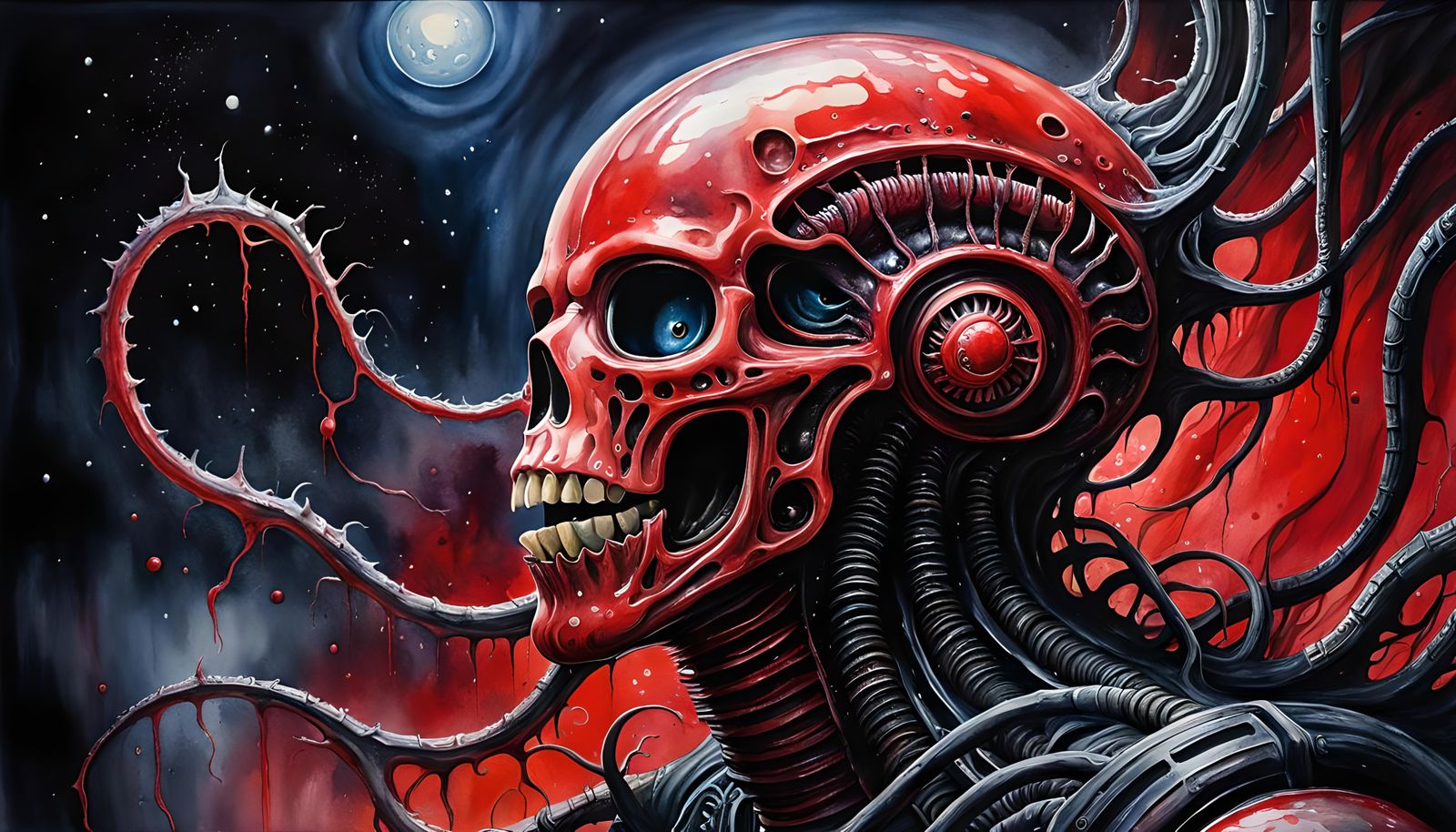 Cosmic Horror Nightmare in Hyperrealistic Watercolour