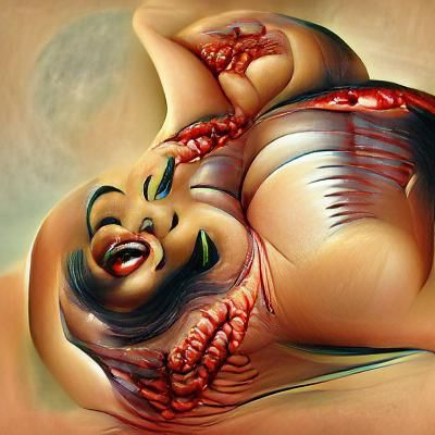 Grotesque Voluptuous Pinup Horror Illustration