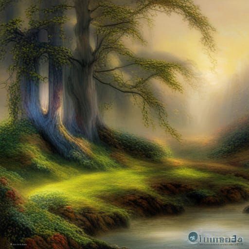 Illuminated Tree in Ethereal Fantasy Style
