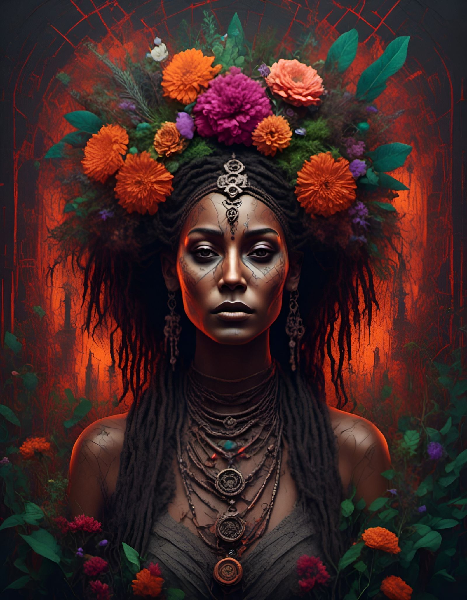 <lora:Voodoo:1.0> <lora:Incredible Color:1.0>