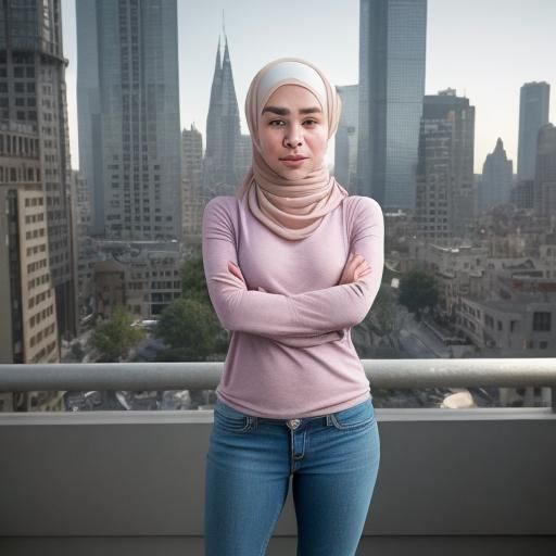 Emilia Clarke in Hijab: Professional Color Portrait