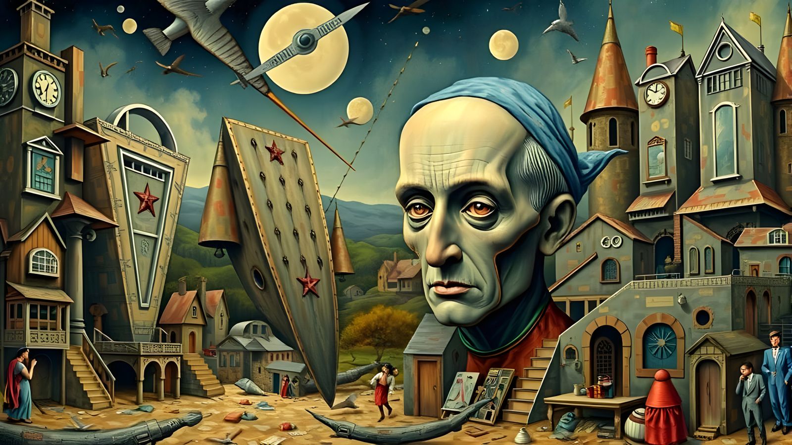 Max Ernst-Inspired Surrealist Masterpiece