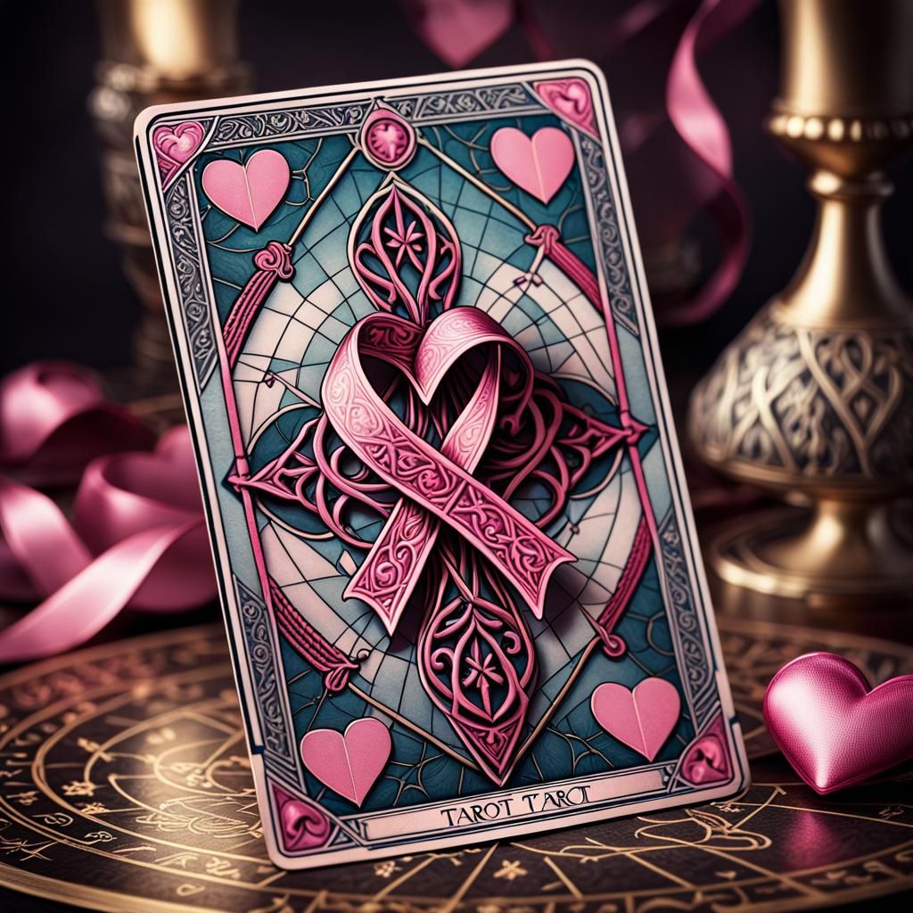 Breast Cancer Awareness Ribbon Tarot Card Design