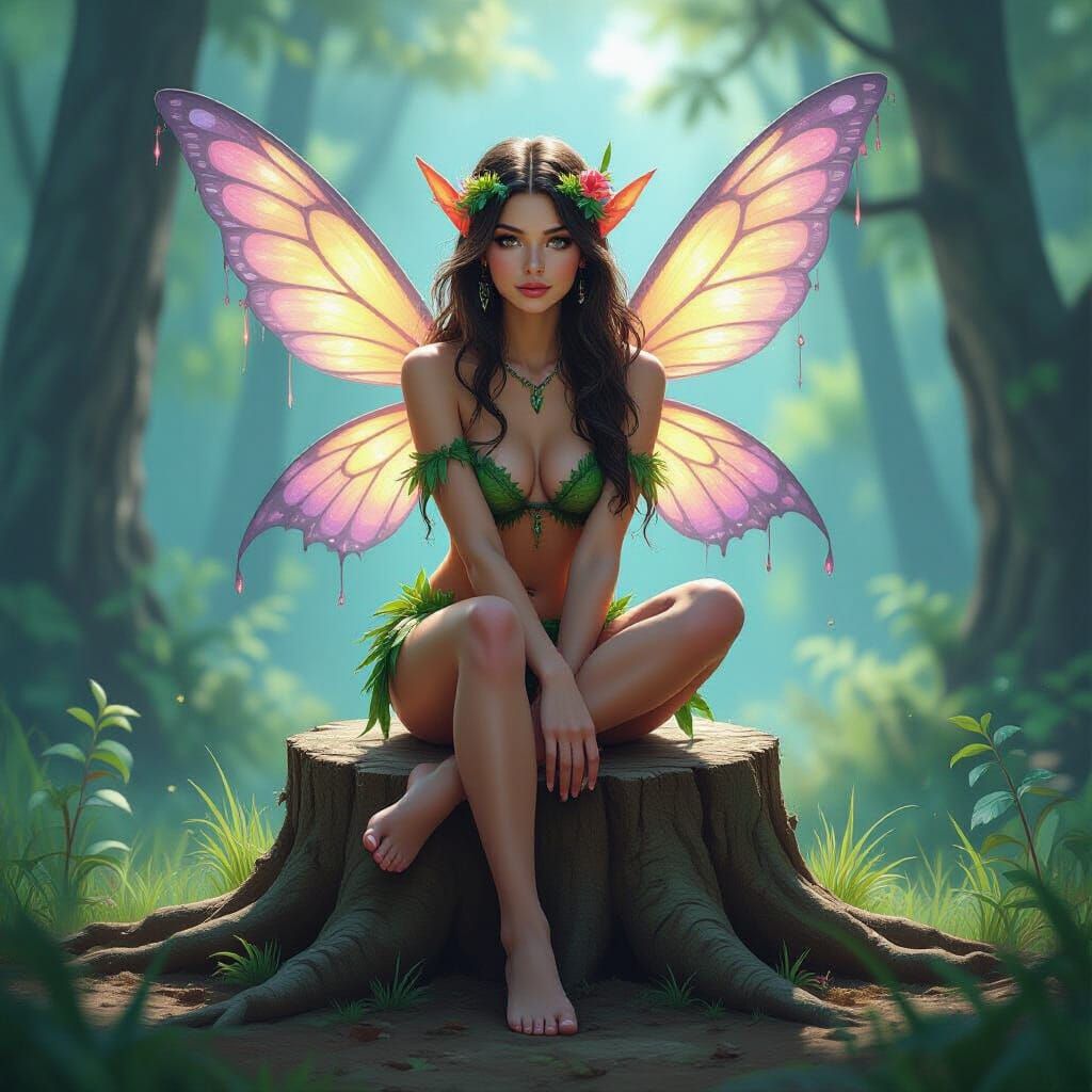 Radiant Forest Fairy in Graffiti Art Style