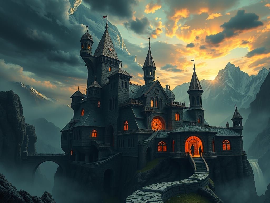 Creepy Monastery on Precarious Cliff