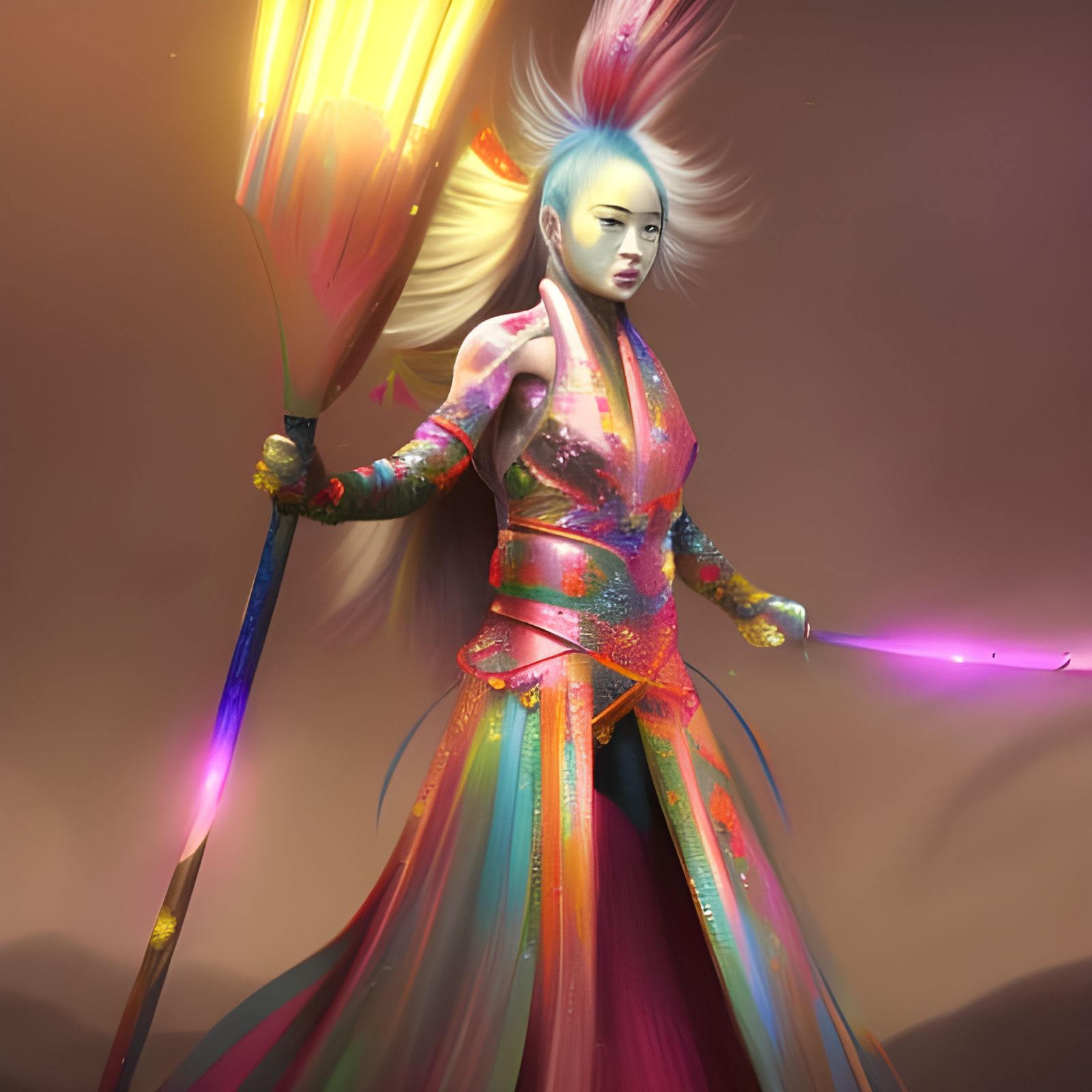 Glittering Japanese Warrior: Fantasy Concept Art