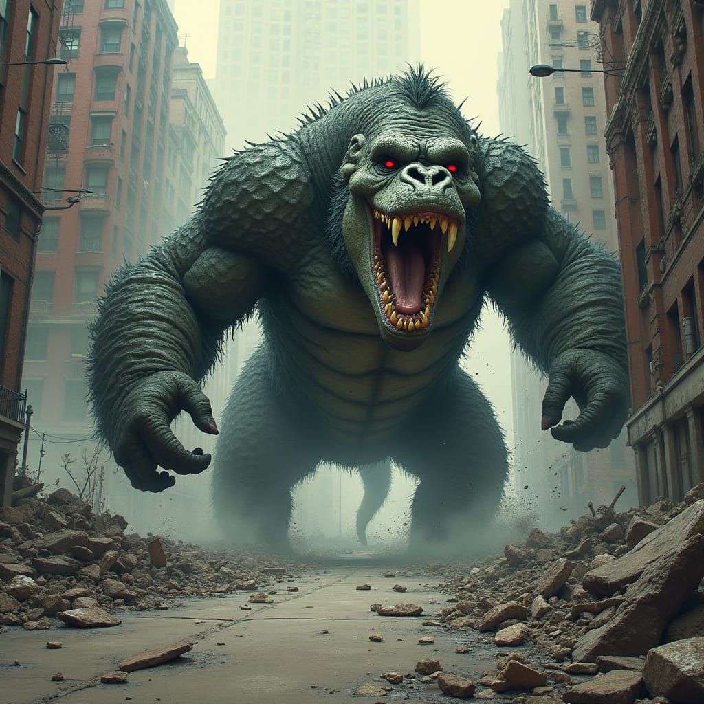 Monstrous Hybrid Gorilla Crocodile Destroys Ohio City Bridge