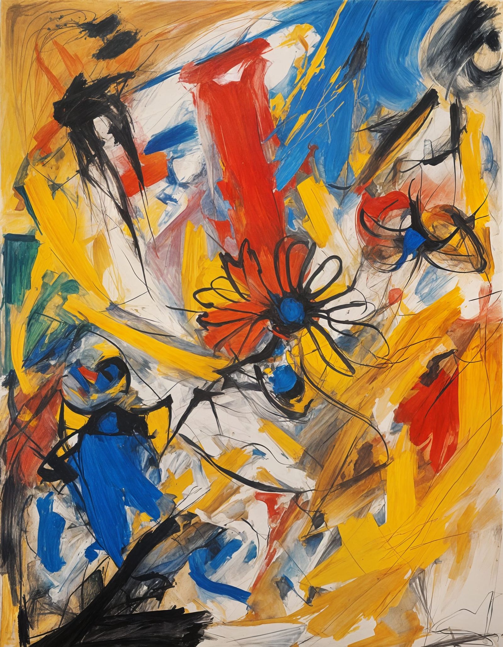 Abstract Drawing Enhanced with Complementary Colors