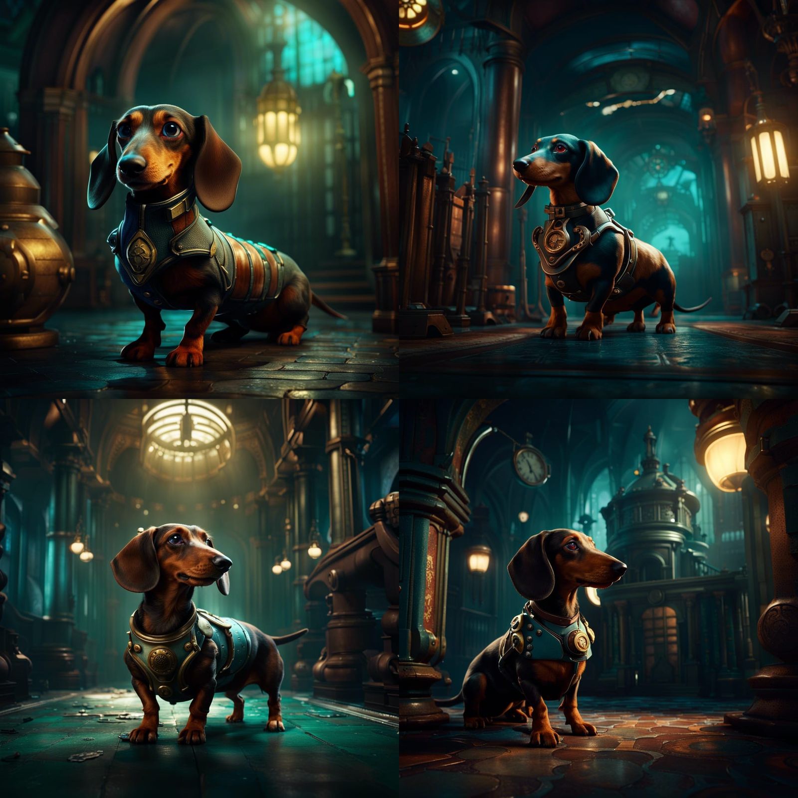 Dachshund in Bioshock Style Concept Art