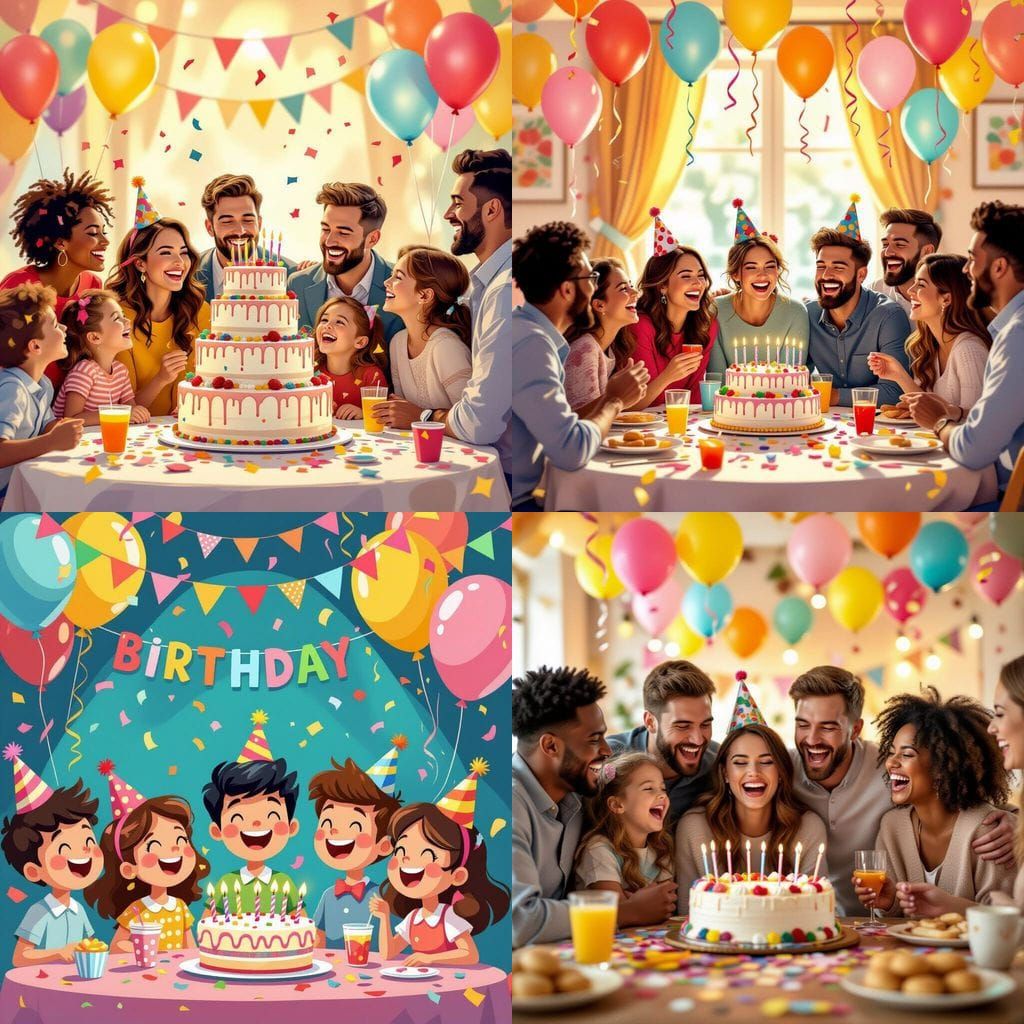 AI Generated Birthday Party Scene