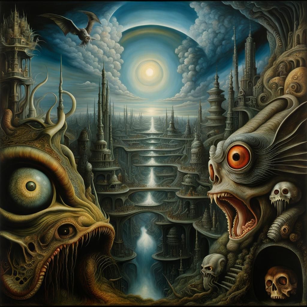 Monsters in a Post-Apocalyptic Wonderland, Art Nouveau Style