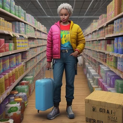 Cheerful Survivalist Prepper Stocks Shelves with Supplies