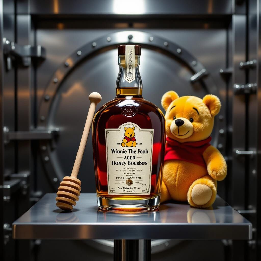 Winnie The Pooh Honey Bourbon Bottle in Vault