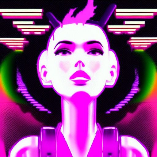 Synthwave Girl Amidst Nuclear Aftermath