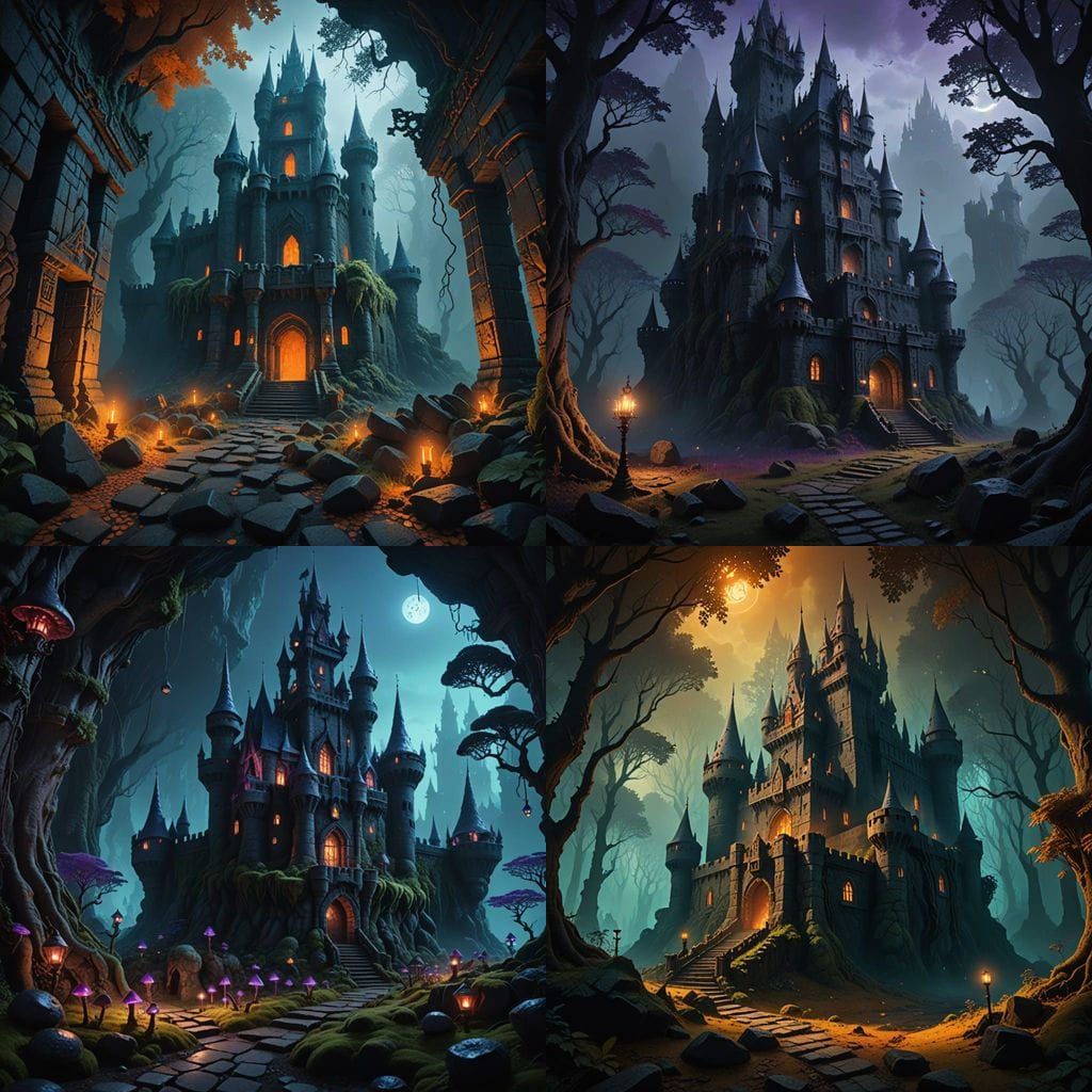 Ethereal Castle Amidst Subterranean Wonderlands