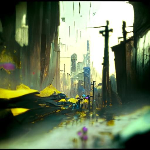Dystopian Alleyway Concept Art in 8K Resolution