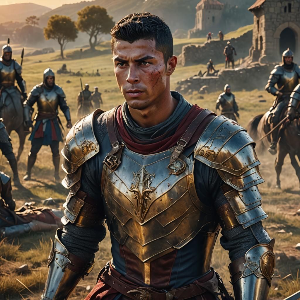 Cristiano Ronaldo as Medieval Battlefield Warrior
