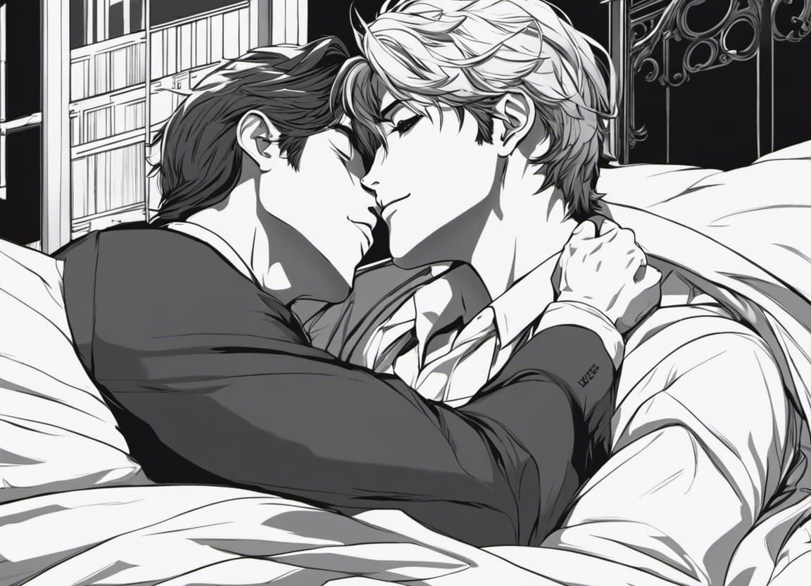 Art Deco Kiss: A Black and White Intimate Moment