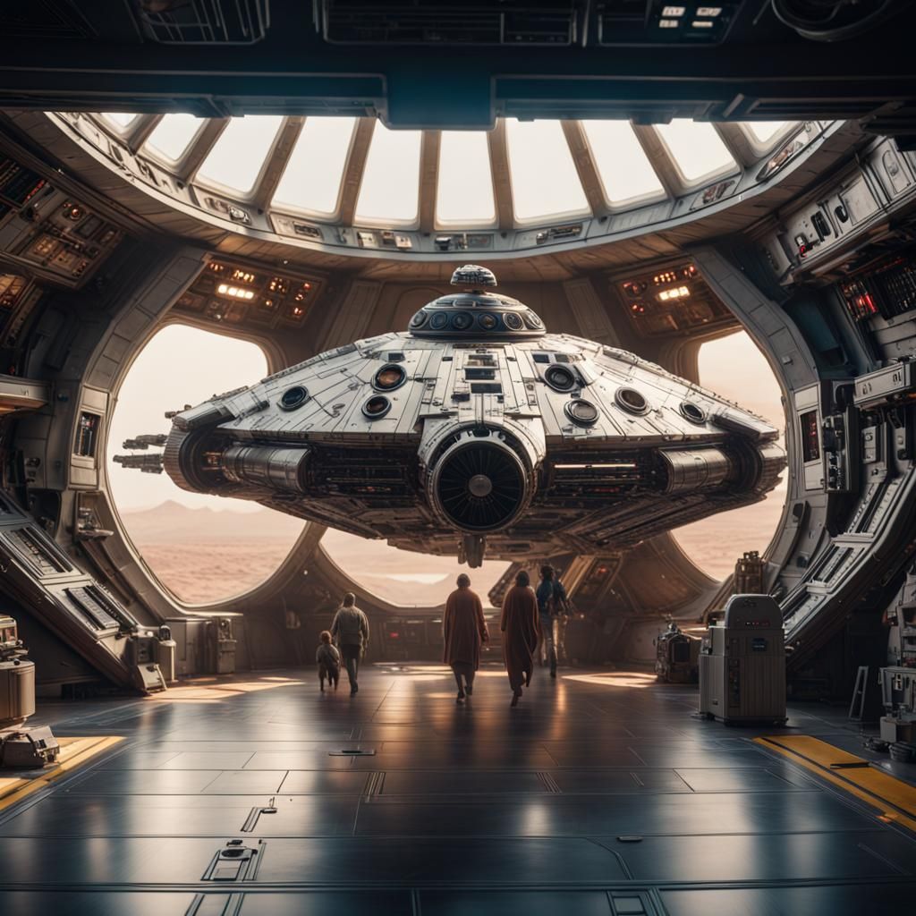 Millennium Falcon in Technicolor, Cinematic Shot