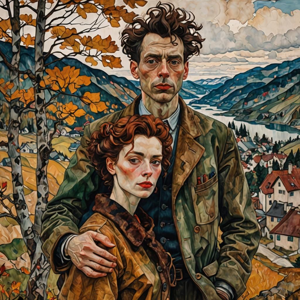 Emotional Portrait with Partner in Expressionist Style