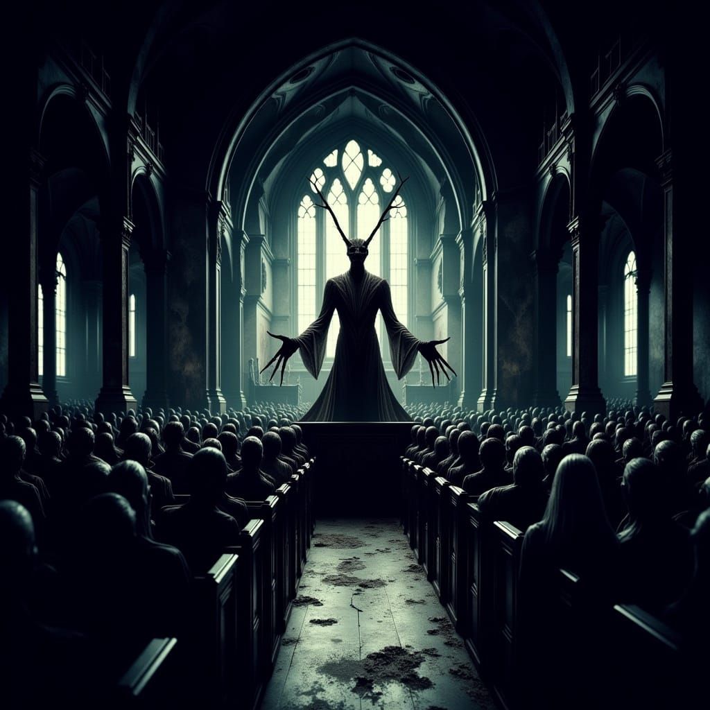 Alien Mantis Worship Service in Gothic Church