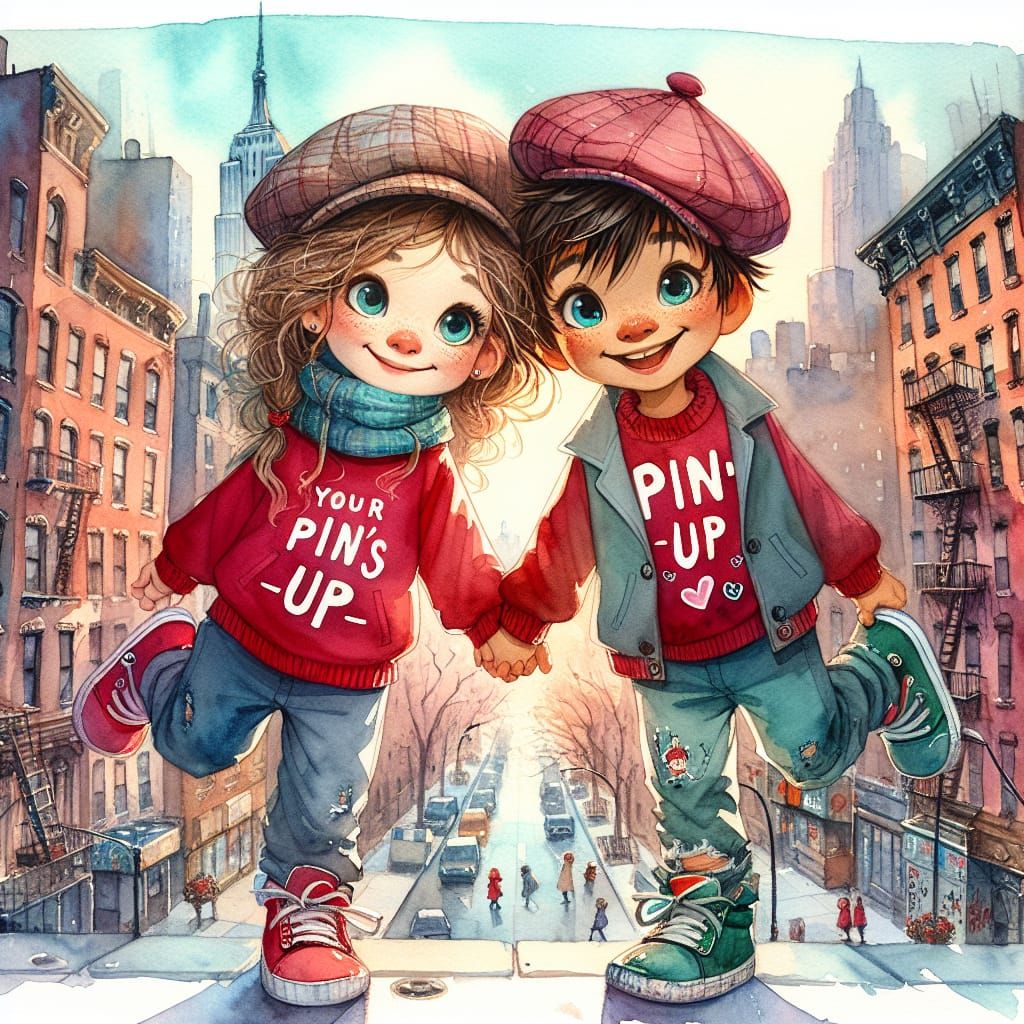 Diverse Children Celebrate Valentine's Day in Vibrant Waterc...