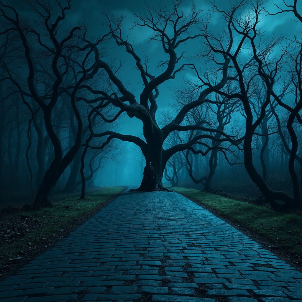 Mystical Forest Figure in Dark Digital Art