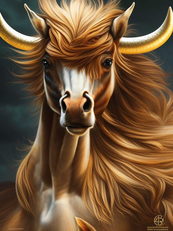 Detailed Portrait of a Cute Human-Horse Centaur