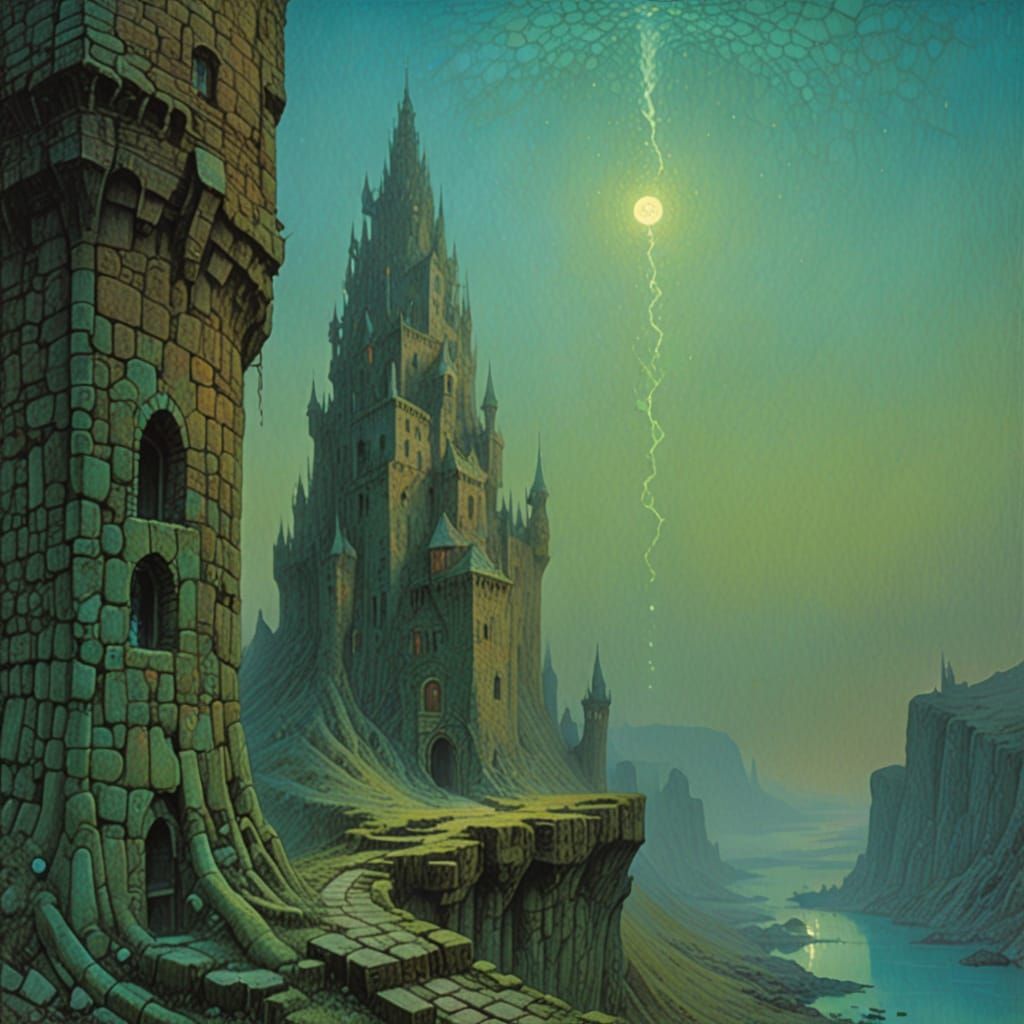 Opal Tower in Dark Fantasy Style