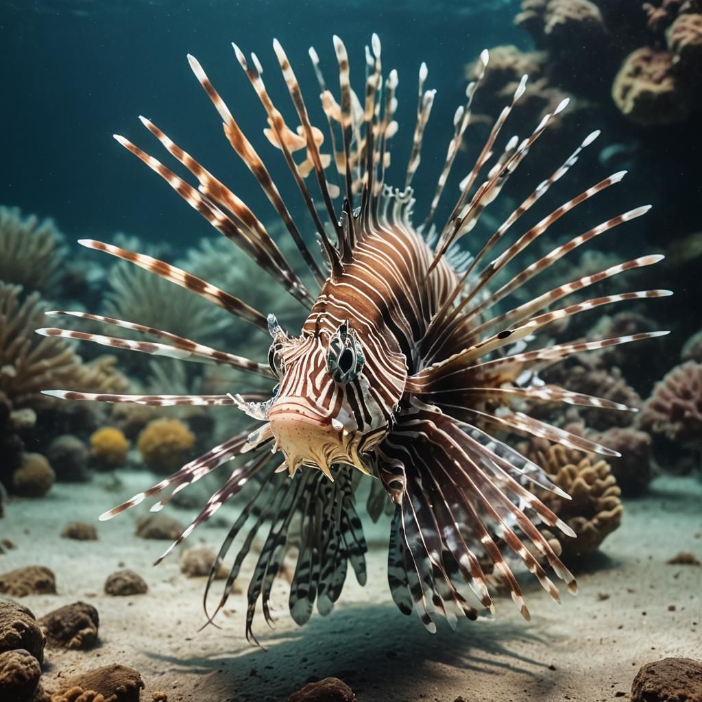 Dramatic Lionfish Portrait in Cinematic Style