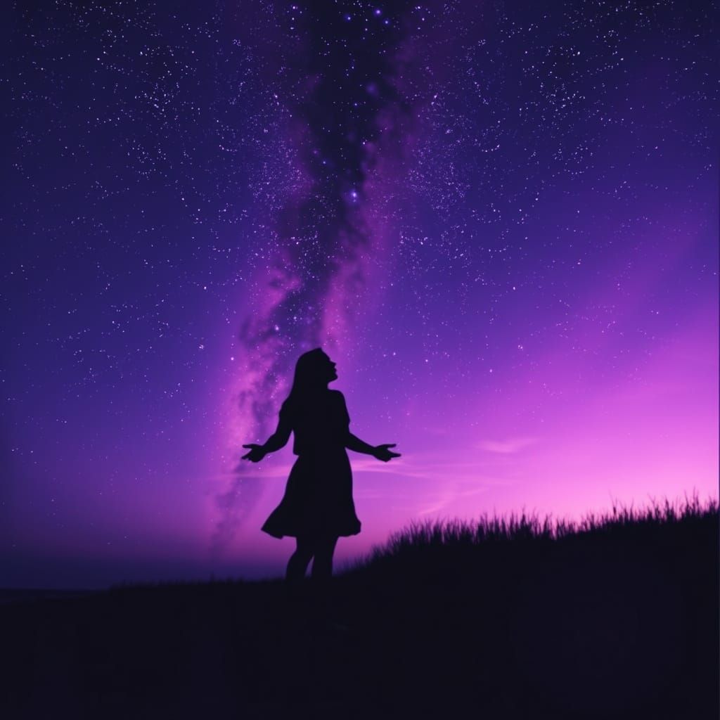 Mystic Purple Sky: Fused Artistic Visions