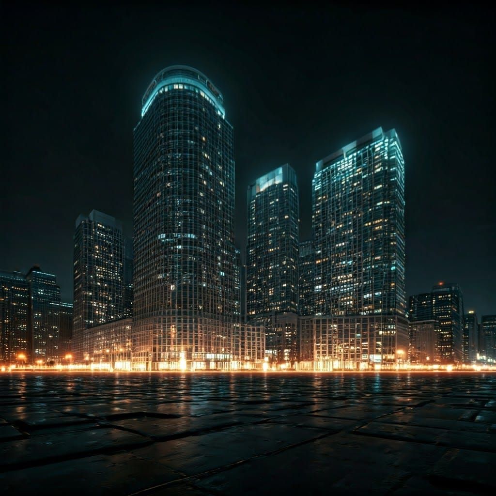 City block, abstract glitch