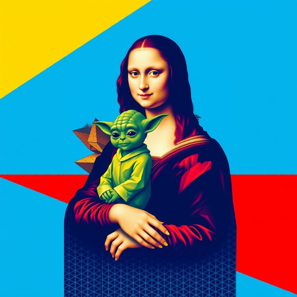 Mona Lisa with Baby Yoda