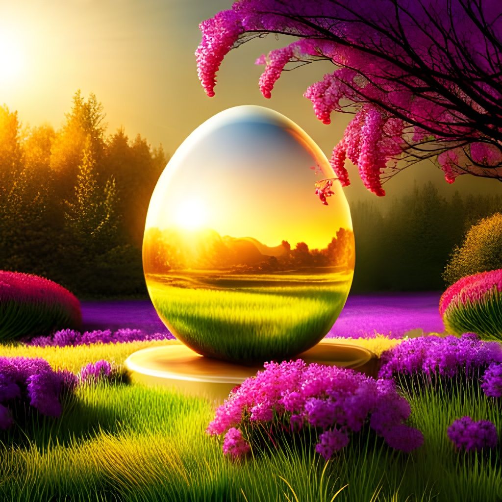 Golden Easter Egg in Baroque Paradise Garden