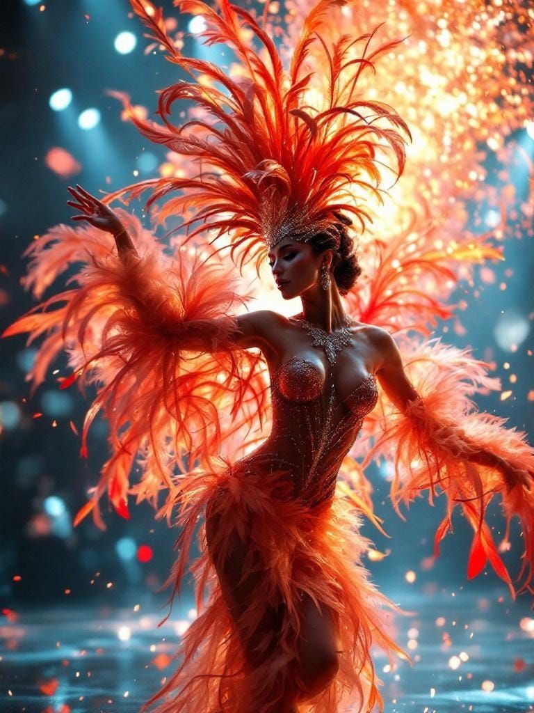 Cabaret Dancer in Translucent Explosion
