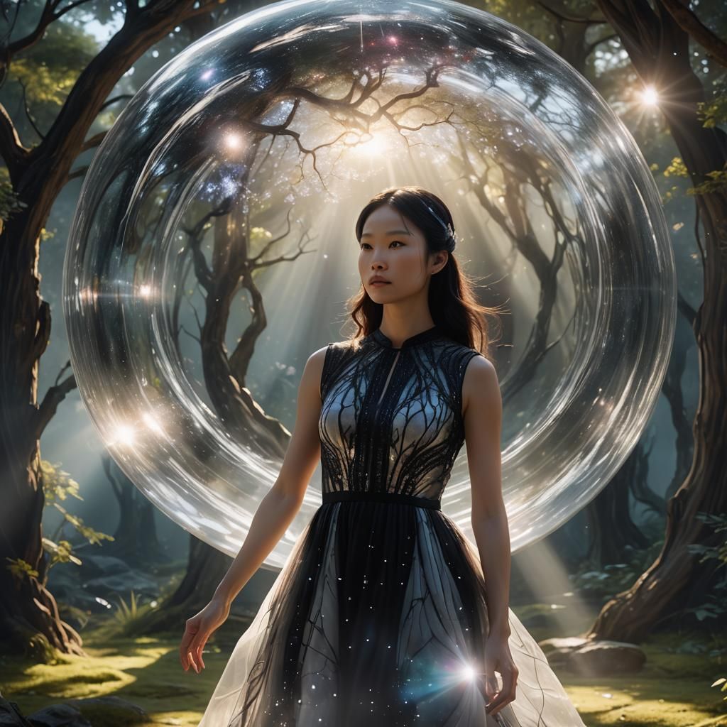 Mystical Orb: A Dreamlike Surreal Portrait