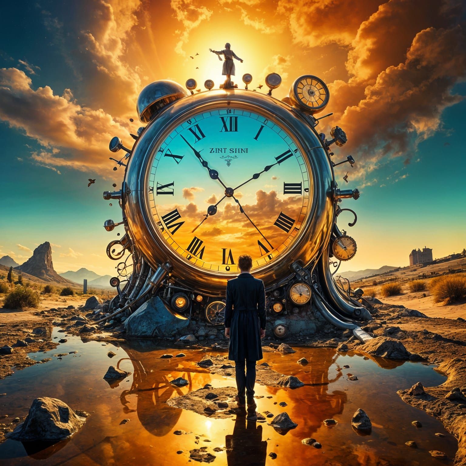 Abstract Surrealist Portrait in Dark Mystical Style