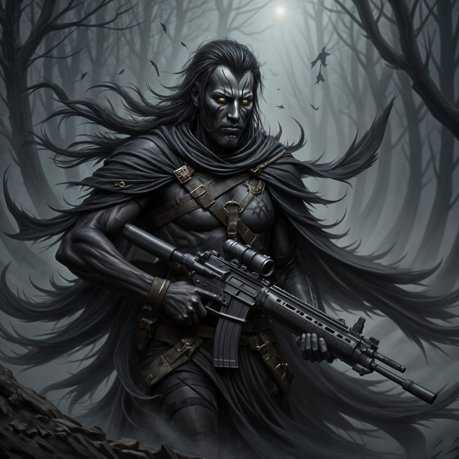 Shadow Infantry Patrol in Misty Woods