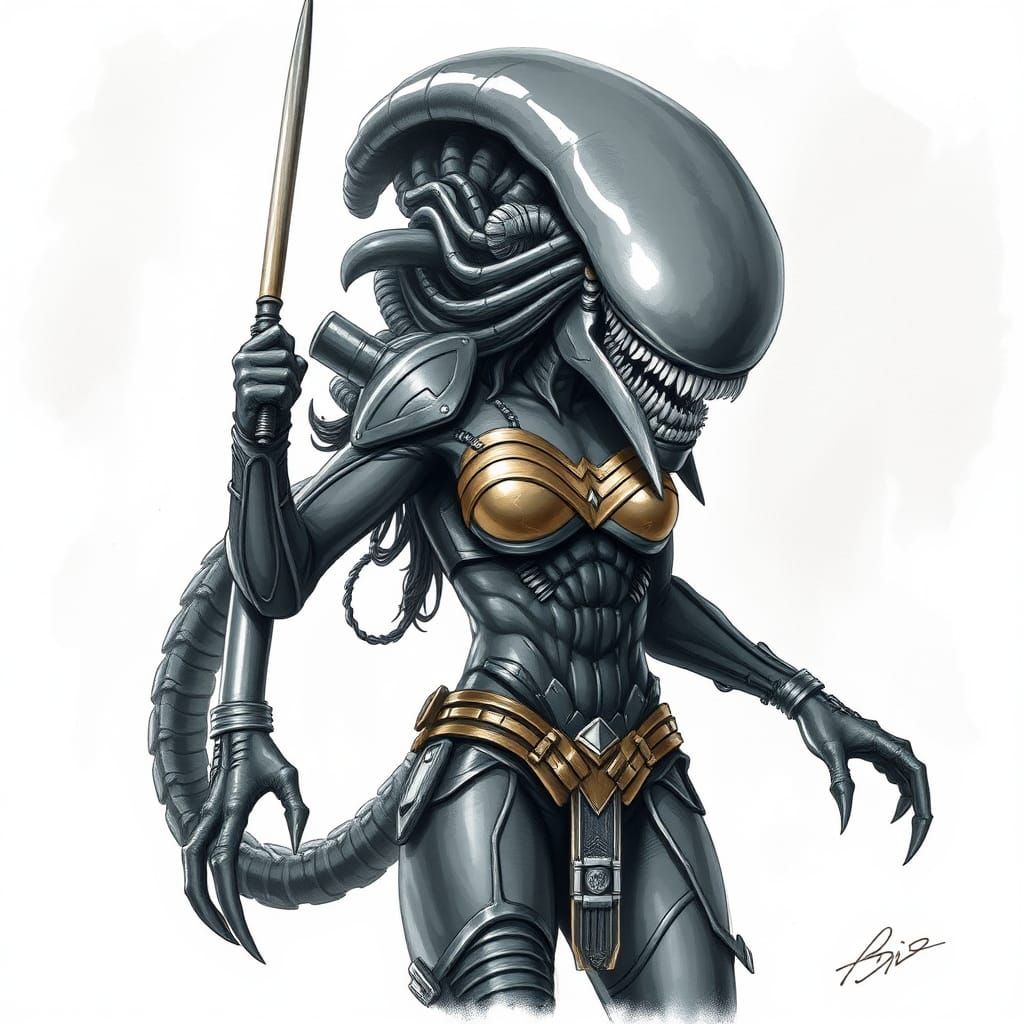 Xenomorph as Wonder Woman Mashup